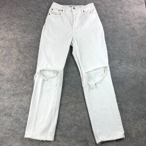Abercrombie & Fitch Jeans Women 29 White Straight 90s Ultra High Rise Curve Love